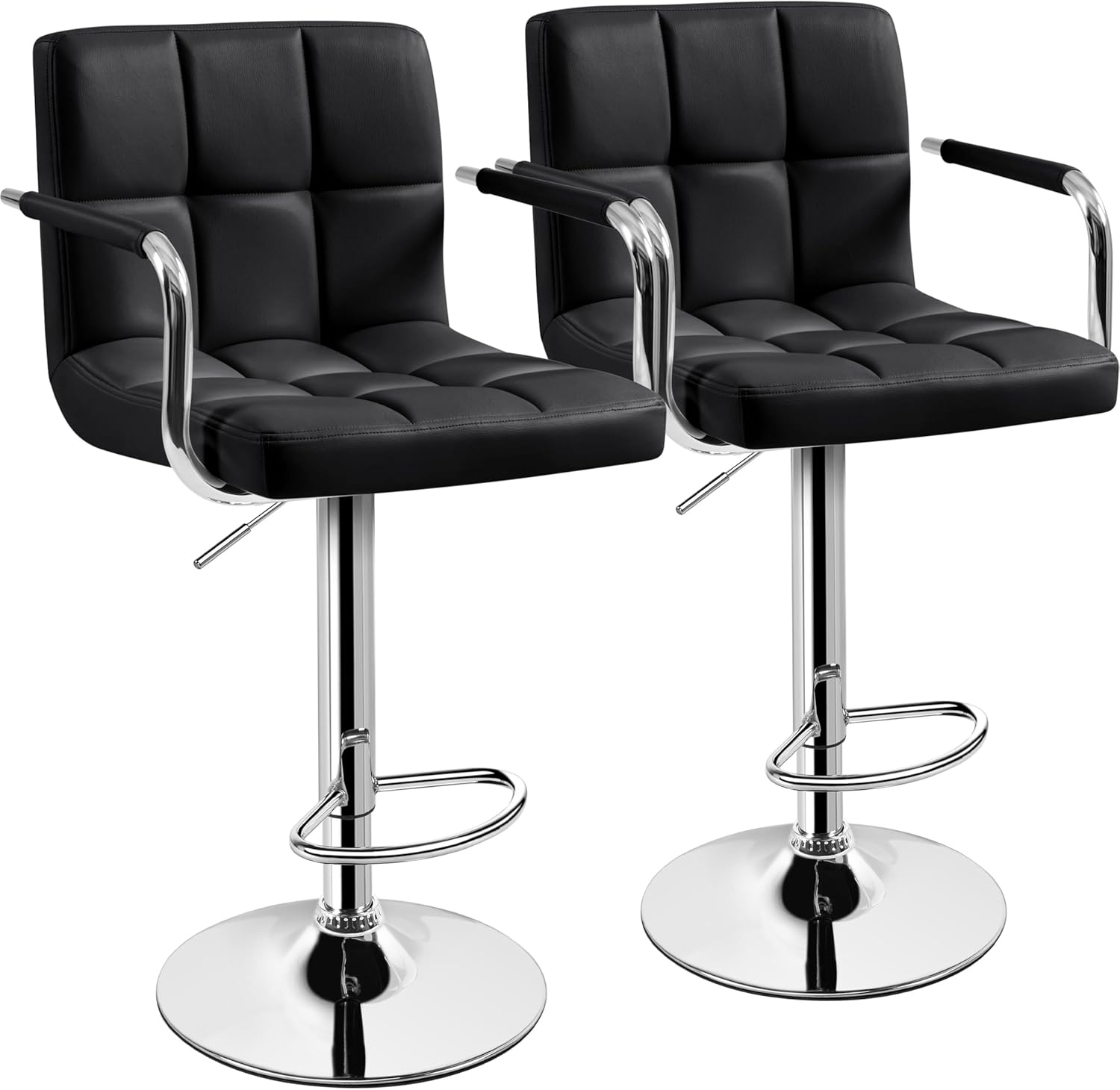 Commercial Kitchen Island - Bar Stools Set Of 2, PU