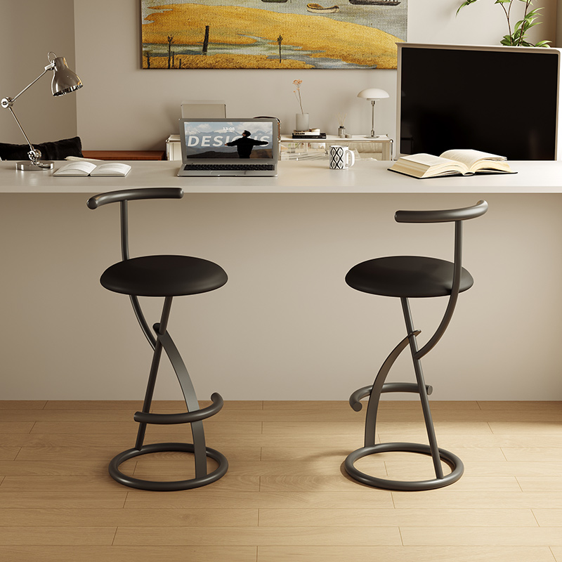 Nordic Modern Bar Stool with B - Commercial Kitchen Design ulasan dan harga