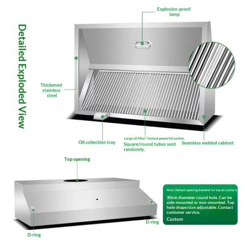 Commercial Customizable Kitche - Commercial Exhaust Hood ulasan dan harga
