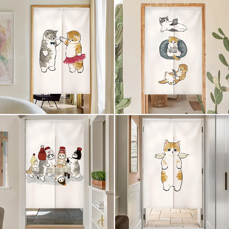Funny Cat Japanese Door Curtai - Commercial Kitchen Canopy ulasan dan harga
