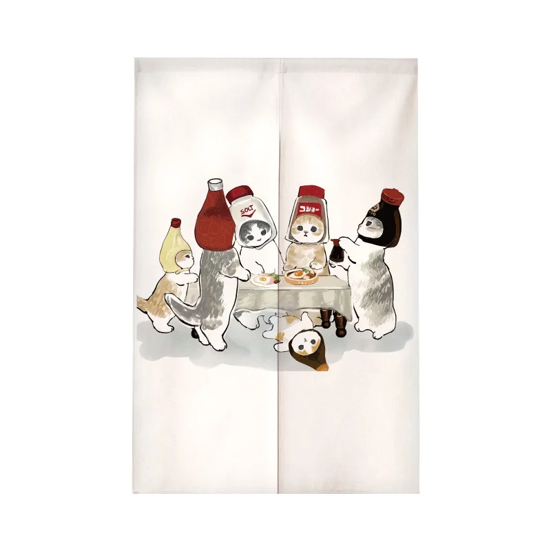 Funny Cat Japanese Door Curtai - Commercial Kitchen Canopy ulasan dan harga