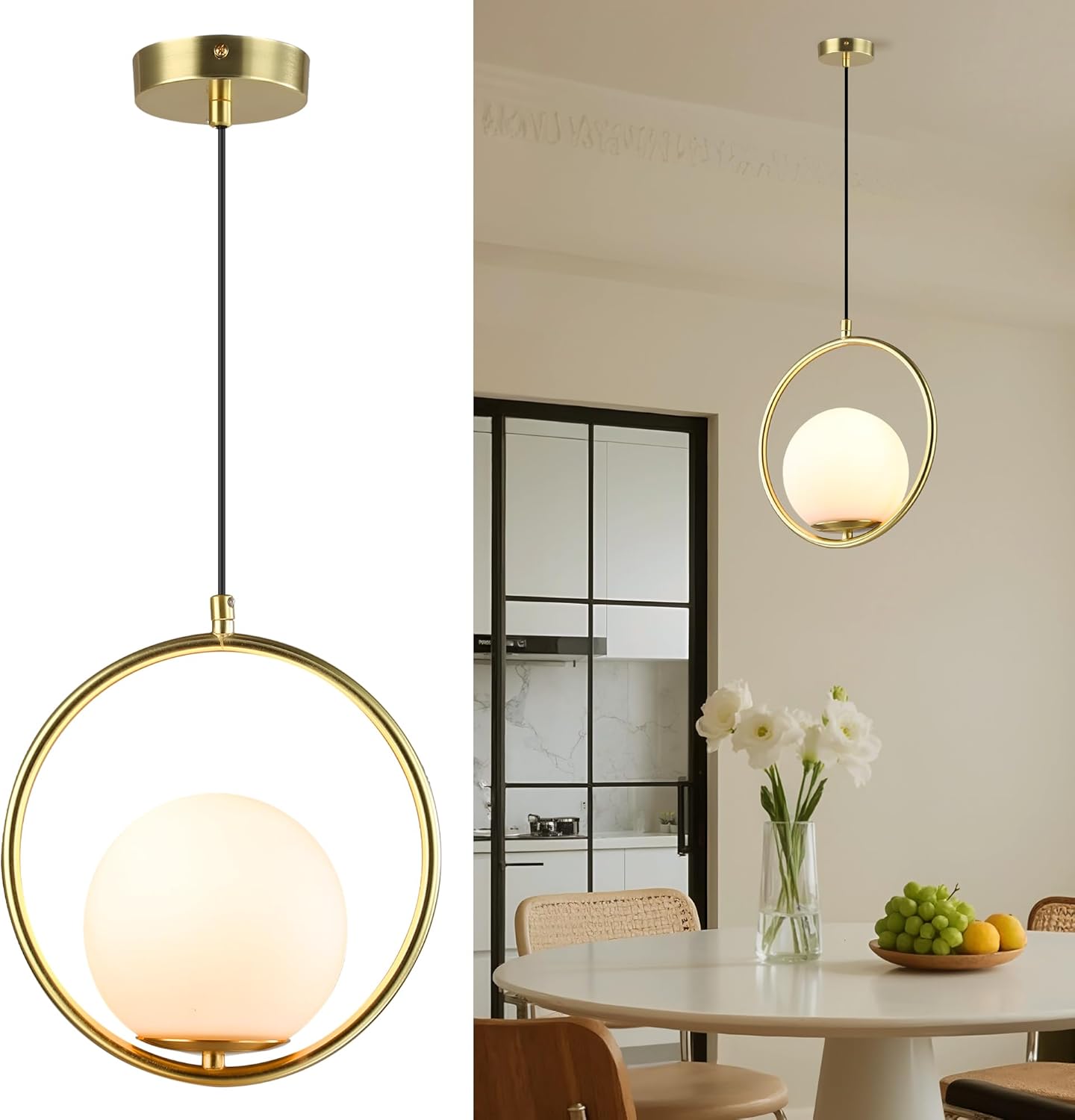 Gold PVC Lampshade Pendant Lig - Commercial Kitchen Island ulasan dan harga