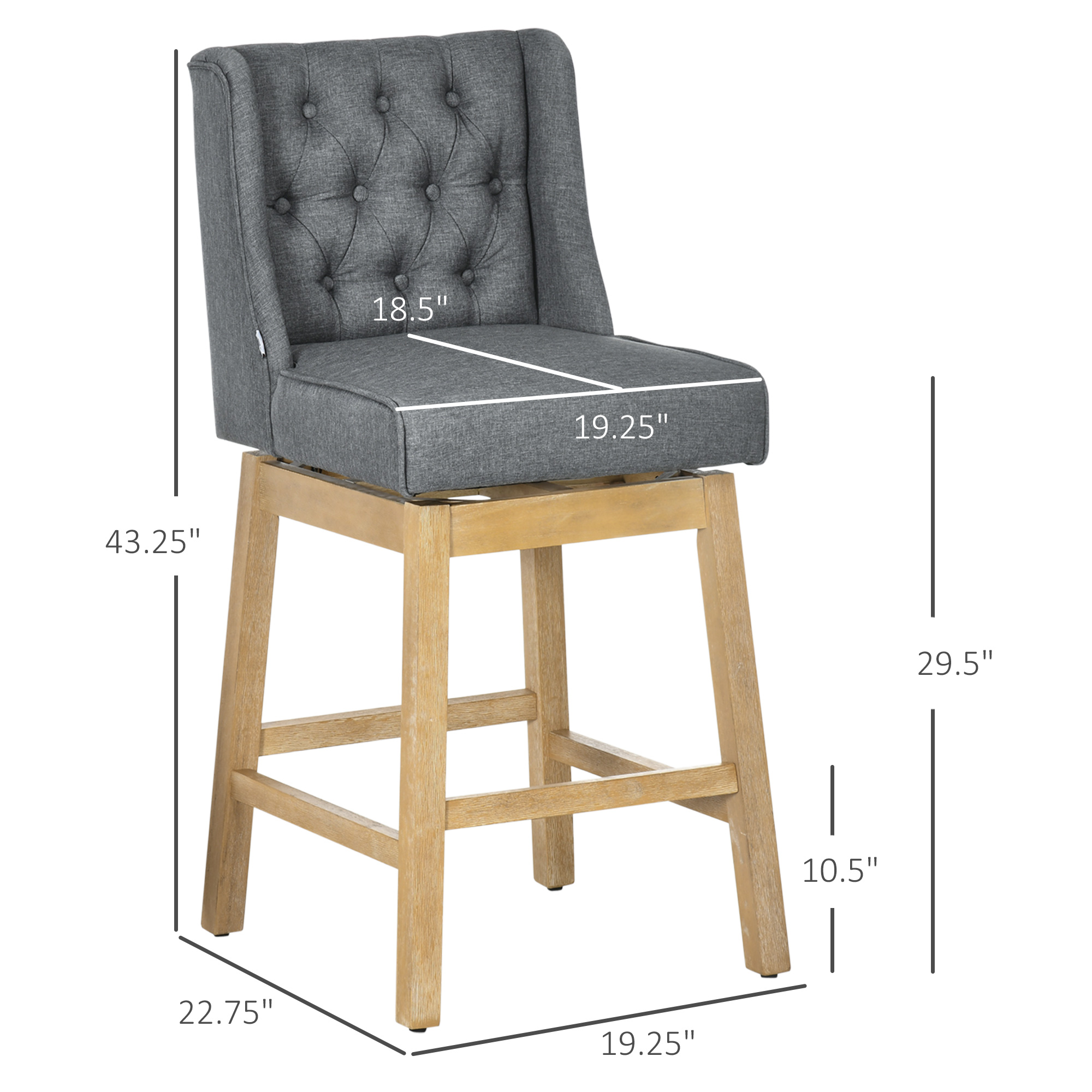 HOMCOM Bar Height Bar Stools S - Commercial Kitchen Design ulasan dan harga
