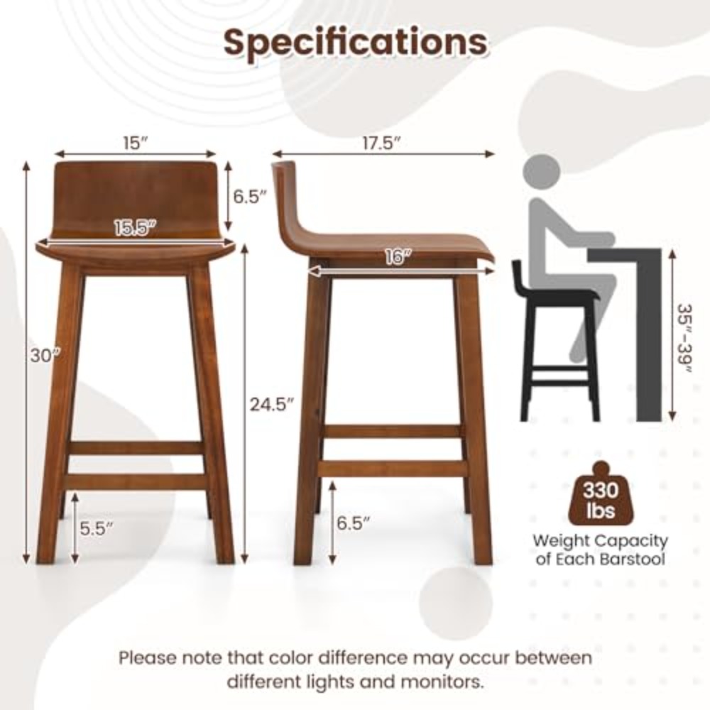 24.5-inch Solid Wood Bar Stool - Commercial Kitchen Island ulasan dan harga
