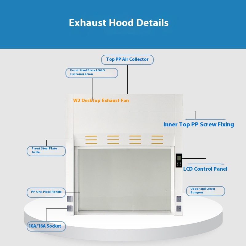 Steel Glass Edges Laboratory E - Commercial Exhaust Hood ulasan dan harga