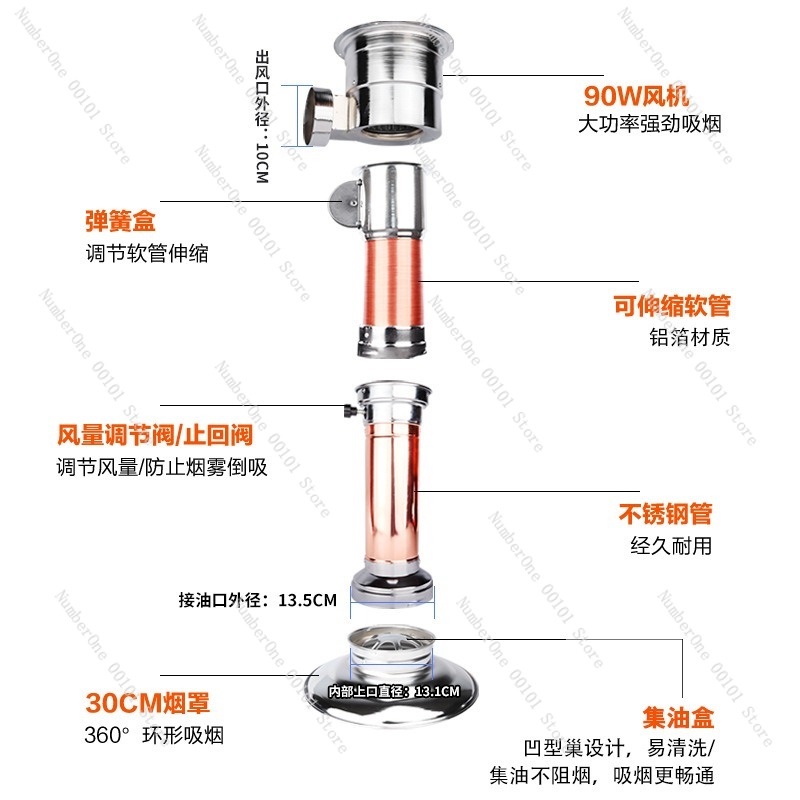 Telescopic Exhaust Duct Korean - Commercial Exhaust Hood ulasan dan harga
